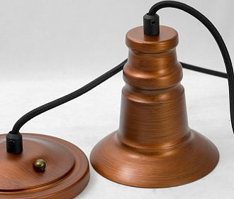 Подвеcной светильник Lussole Loft GRLSP-9697, диаметр 35 см, коричневый-медь
