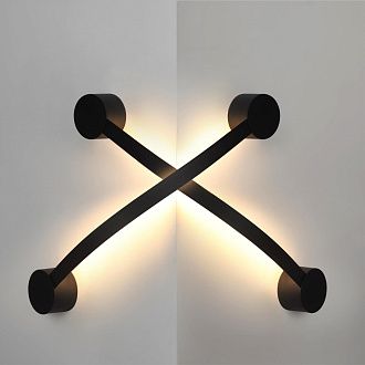 Бра 6*85*10*85 см, 1 LED*12W, 3000 К, Odeon Light Stich, черный 6667/12WL