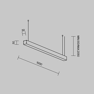Линейный светильник подвесной 4000K 50x50 20 Вт (Черный, 1 м) LL312028 Maytoni Technical