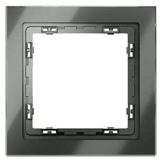 Рамка стеклянная Voltum S70 на 1 пост, титан, стекло Стекло/пластик  VLS110106