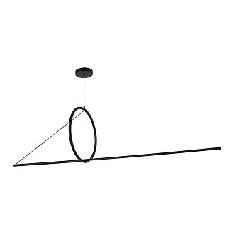 Подвесной светильник SUSPENSION CERCLE ET TRAIT – GRAPHITE SATINE L170 170*45*45 см, 1*LED*25W, 3000K, ImperiumLoft 40.1282-0, Чёрный