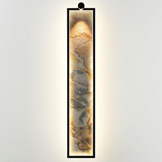 Настенные 15**82,2 см, LED 1*35W, 3000 К, Odeon Light Stoflake 5078/35WL, матовый черный/серо-бежевый