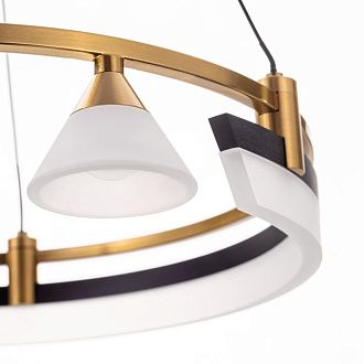 Подвесная люстра 40 см, 28W, 3000K, Citilux Helly CL211042, черный-бронза