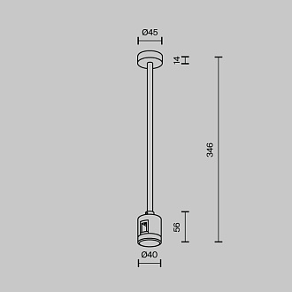 Стойка 4*4*34,6 см, Maytoni Technical Magnetic trаck system Flarity латунь TRA158C-IPC1-BS латунный