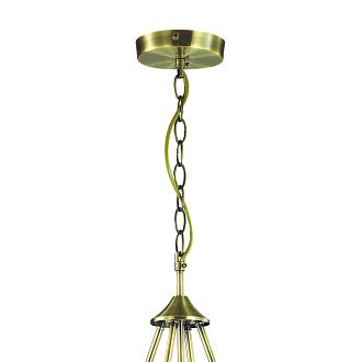 Подвесная люстра Favourite Osten 2925-7P, L510*W475*H530/1590, античной латуни, плафон из прозрачного стекла с эффектом льда