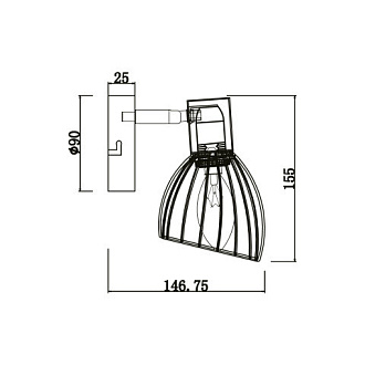 Бра 15*15*16 см, 1*E27 черный Vele Luce Gorgon VL5382W01