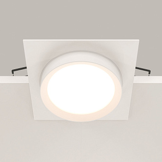 Светильник 11 см, Maytoni Downlight Hoop DL086-GX53-SQ-W, белый, вр 9,5 см