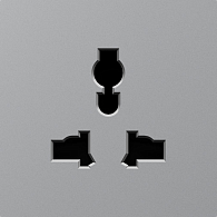 Donel A07 матовый серый накладка для  розетки мультистандарт, со шторками 16A 250 В~,серия DB, DE11640