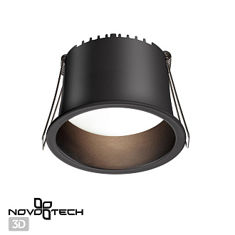 Светильник встраиваемый светодиодный 8,6*8,6* см, LED 9W*3000 К, Novotech Spot Tran, черный, 359235