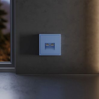 Накладка для розетки компьютерной двойной RJ45+RJ45 кат.6, S70, деним Voltum VLS001415