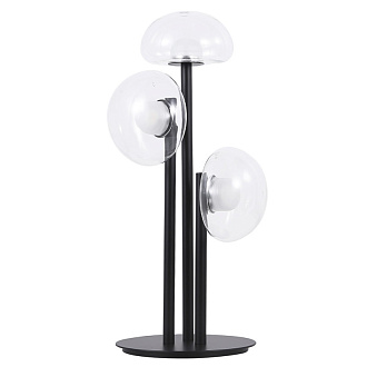 Настольная лампа 48 см, 9W LED, 3000K, Crystal Lux BOSQUE LG3 BLACK/TRANSPARENT, черный