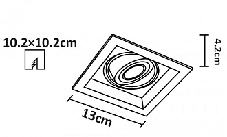 Точечный светильник 13/10.5 см, GU10, IP20 Arte Lamp A6661PL-1WH белый, вр 10,2*10,2 см
