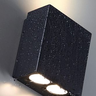 Уличный настенный светильник 12 см, 10W, 3000K, Odeon Light Nature Arrow 7188/10WL, черный