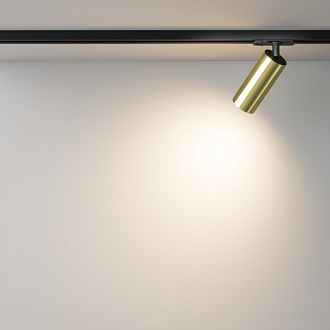 Светильник на шине 5,2*5,2*15,8 см, LED, 12W, 3000К, Maytoni Technical FOCUS LED TR021-1-12W3K-W-BBS латунный