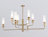 Люстра на штанге с мрамором **55-144,5 см, 8*E14*40W, K, Ambrella Light High Light LH53252, латунь