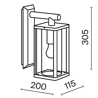 Светильник настенный 30,5*11,5*20 см, 1*E27, 15W, Maytoni CELL O452WL-01GF1 серый