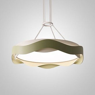 Подвесная люстра FINIAN Green 60*60*10 см, 1*LED*40W, 3000, 4000, 5000K, ImperiumLoft finian01, Зелёный, Белый