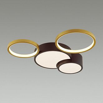 Светодиодный светильник 55 см, 64W, 3000-6000K, 4224Lm, 12-15 м2 Lumion 5255/64CL, черный-матовое золото