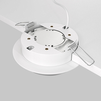 Светильник 11 см, Maytoni Downlight Hoop DL086-GX53-RD-WS, белый-серебро, вр 9,5 см