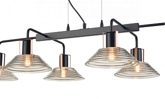 Подвесной светильник 50*105*100 см, 6*E27 черный, медь Vele Luce Intrigo VL5822P06