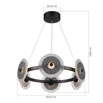 Подвесная люстра 60*150 см, 1*LED*34W, 4000K, ST-Luce Alumno SL6142.433.01, черный
