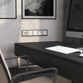 WL13-AUDIOx4  Акустическая розетка, перламутровый рифленый Werkel, 4690389124273