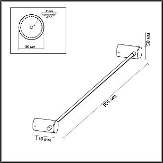 Бра 91 см, 8W, 3000K, Odeon Light DALIA 4395/8WL, черный
