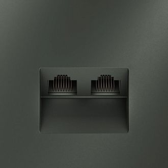 Розетка компьютерная встраиваемая Voltum S70 двойная RJ45+RJ45 кат.6, титан пластик Soft touch VLS060206