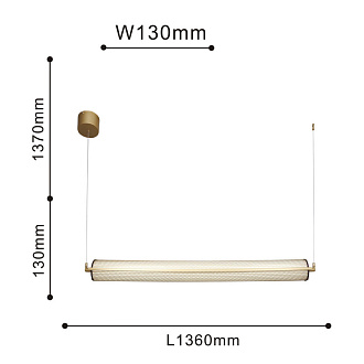 Светильник 136 см, 33W, 4000K, Favourite Ligero 4190-1P, золото