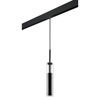 Комплект с подвесом Cilino для трека PRO 8*174 см, 1*GU10*6W, Матовый Черный Lightstar Cilino PRO756017