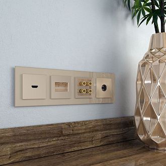 Акустическая розетка (шампань) W1185011 Werkel 4690389157523