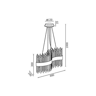 Подвесной светильник 18*60*100 см, 10*G9 золото Vele Luce Kronos VL3244P10