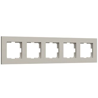 W0052917 Рамка на 5 постов Slab, дымчатый софт Werkel, 4690389218477