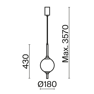 Подвесной светильник 63*351 см, LED*7W, 3000 К, The Sixth Sense Z020PL-L6BS3K Maytoni, Латунь