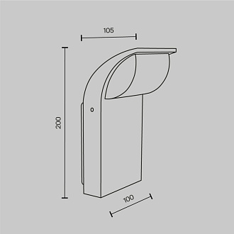 Светильник настенный 10*10,5*20 см, LED, 7W, 3000К, Maytoni Stock O446WL-L7GF3K серый