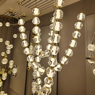 Светильник 376 см, 80W, 4000K, Odeon Light Crystal 5008/80L, золото