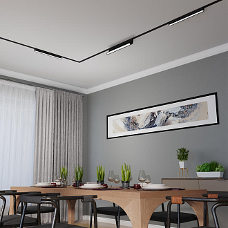 Трековый светильник для низковольтного шинопровода 33*2,5* см, LED 18W*3000 К, Novotech Shino Smal, черный, 359248