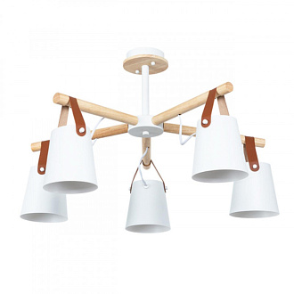 Светильник 66 см, Arte Lamp Thomas A7032PL-5WH, белый-дерево