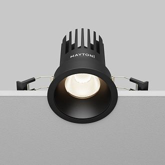 Встраиваемый светильник DL117-15W-4K-B **-9,8 см, *LED*15W, 4000K, Maytoni technical Dip DL117-15W-4K-B, Черный, вр 7 см