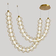 Линейно-подвесной светильник 220*120-220 см, 1*LED, 52W, 3000K, Lussole Howard LSP-7347, матовое золото