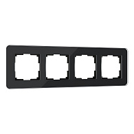 W0042448 Рамка на 4 поста Elite, черный, стекло Werkel, 4690389196232