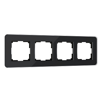 W0042448 Рамка на 4 поста Elite, черный, стекло Werkel, 4690389196232
