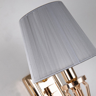 Бра Favourite Sade 2690-1W, D220*W160*H330, золотой гальваники, абажур из серой нити, декоративные элементы выполнены из прозрачного стекла