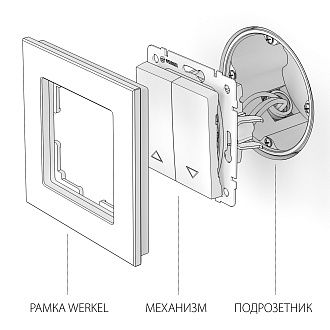 Выключатель жалюзи (серебряный) W1124506 Werkel 4690389155987