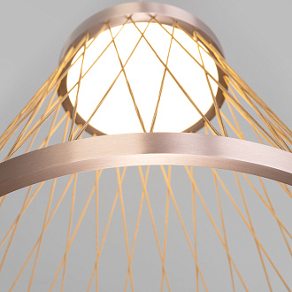 Подвесной светильник 40*40*50-165 см, LED*18W, 3000K, Eurosvet Cesta 40016/1 LED, коричневый, a069283