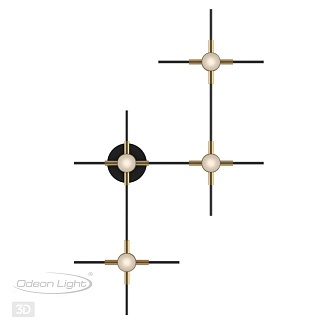 Бра 39*60 см, 14W, 4000K Odeon Light Costella 3906/14WL, черный-золото