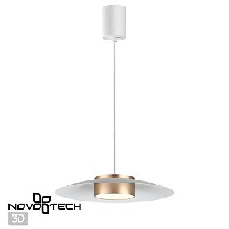 Светодиодный светильник 35 см, 18W, 4000K, Novotech Pilz 358895, белый-золото