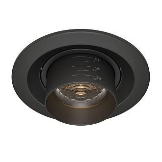 Встраиваемый светильник 9 см, 7W, 3000К, Maytoni Elem DL052-L7B3K, черный