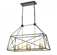 Подвесной светильник 30*76*164 см, 6*E14 черный, золото Vele Luce Clemente VL4272P06