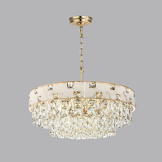 Люстра 60*60*150 см, E14 12*12*40W,  К, Odeon Light Chessi 5076/12, золото/прозрачный/белый